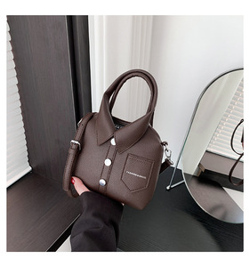 Borsa a tracolla da donna 2025 nuova, casual, alla moda, a forma di camicia, in pelle PU, con cerniera e bottone, design innovativo, con manico superiore, per signore - Product Image 4