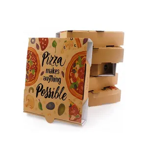 Bagassa dell'alimento del cartone poco costoso su ordinazione che fa la scatola di imballaggio del cartone della carta della Pizza con i produttori di prezzi di Logo all'ingrosso per la Pizza