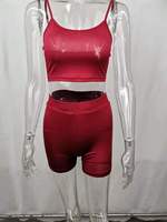 Ensemble short deux pièces grande taille pour femme, survêtement d'été, motif uni, décontracté, sans col, écologique, séchage rapide, respirant