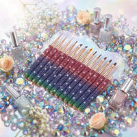 Kit d'outils pour ongles rose avec strass : polisseuse, perceuse à ongles, aspirateur de manucure, lampe UV et brosse anti-poussière