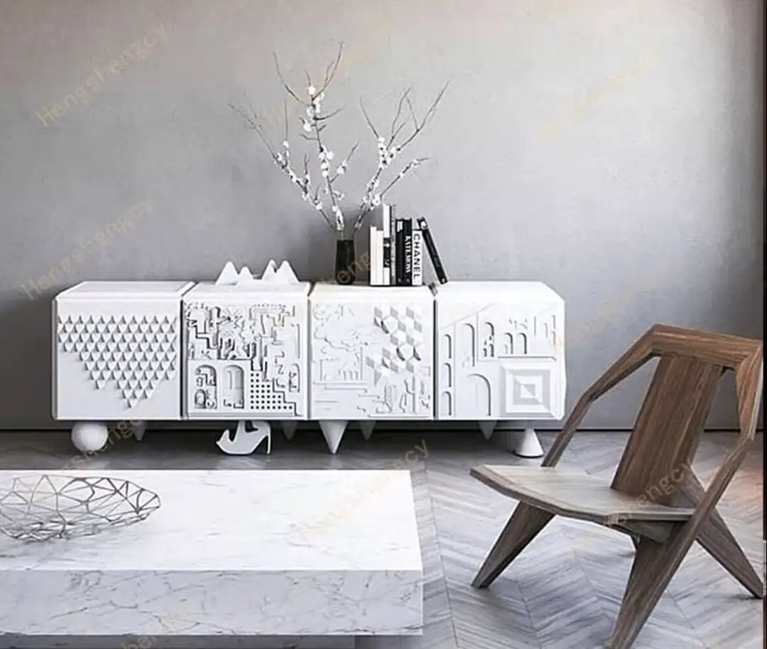 Легкий роскошный стиль резьба дизайн боковой шкаф вилла гостиная дома современный простой арт французские шкафы для хранения