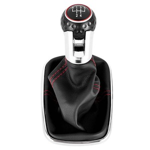 Volkswagen Gear <b>Shift</b> <b>Knob</b> 5 Speed 6 Speed Leather Electroplated Black Ergonomic For Golf 4 Bora GTI - Product Image 4