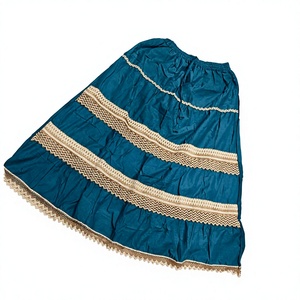 Factory supply rayon Fabric Women <b>lace</b> plain Long Skirts Casual Breathable Natural Waist india - Product Image 1