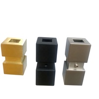 Vente en gros de haute qualité, facile à installer, jointures en aluminium doré pour broches de fer carrées de 1/2 pouces pour garde-corps d'escalier
