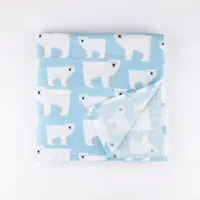 Couverture en coton mousseline pour nouveau-nés, motif lapin multifonctionnel, 120x120cm