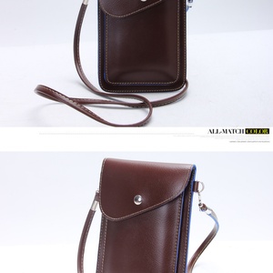 Boshiho - Bolso Bandolera de Cuero Genuino para Teléfono Celular y Tarjetas de Crédito, Diseño Delgado, Bolsillo con Cremallera - Product Image 5