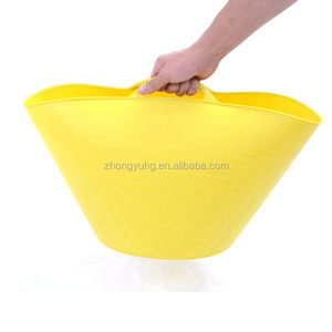 Zhongyu Flexi Tub Yellow Black PP 14-60L Household Storage Flexible Plastic <strong>Bucket</strong> for Garden <strong>Plaster</strong> Mixing - Product Image 1