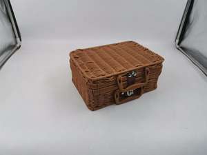 Cesto portaoggetti in <span class=keywords><strong>plastica</strong></span> PP effetto rattan vuoto con rivestimento in cotone e lino, fornito dalla Cina, ideale per confezioni regalo - Product Image 4