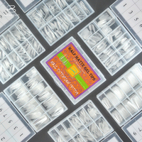 Puntas de Uñas Acrílicas PMMA de Alta Calidad 2026, Forma Cuadrada, Estilete, Almendradas, Semi-Mate, 240 Piezas/Caja, para Salón de Belleza