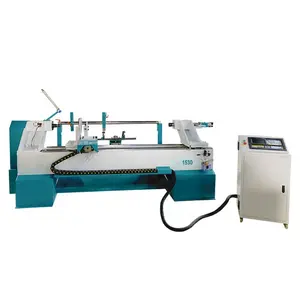 Cnc Wood Copying Carving Lathe Turning Slotting Machine For Wood Column Products 1530