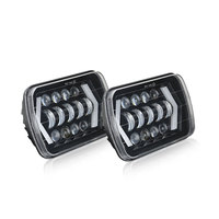 Phares LED 5x7 7x6 7 pouces 40W 12V, feux de croisement et de route, avec anneau lumineux DRL Angel Eye, pour Jeep XJ Wranglers, SUV tout-terrain, garantie 2 ans