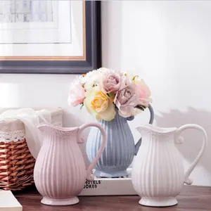Bắc Âu Thiết Kế Độc Đáo Trang Trí Nội Thất Vase Sữa Jug Shape Đẹp Gốm Flower Vase