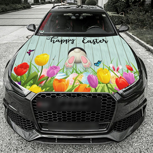 Funda para Capó de Coche Personalizada de 5x4 pies con Diseño de Conejo de Pascua, Ideal para Festivales, Deportes y Juegos, Apta para la Mayoría de los Coches y SUVs, el Mejor Regalo - Product Image 5