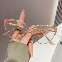 Gafas de Sol de Metal con Marco Óptico de Ojo de Gato para Mujer, de Alta Calidad, Fotocromáticas, con Bloqueo de Luz Azul y Lentes Transparentes