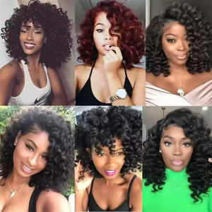 Italian Curl Extension de cheveux synthétiques au crochet <span class=keywords><strong>Coiffure</strong></span> courte Boho pour les femmes noires Loose French Curl Box Tressage - Product Image 5