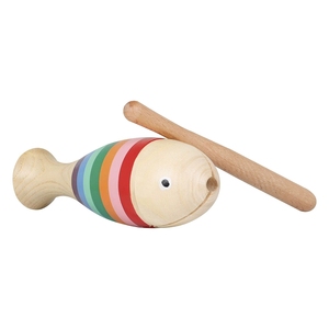 Clapper en bois en forme de poisson arc-en-ciel, instrument de percussion Orff, aides pédagogiques professionnelles pour l'enseignement musical - Product Image 4