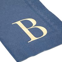 Feuille d'or initiale lettre B bleu monogramme serviettes en papier 3 plis sac fournitures de fête pour mariage anniversaire bébé douche
