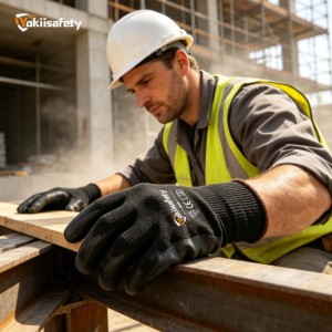 Yokiisafety logo Pu Coated Work Safety <strong>Gloves</strong> for Brick Work Construction with Grip Industrial Men Custom Pu Working <strong>Gloves</strong> - Product Image 4