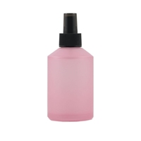 Ensemble cosmétique en verre rose cerise mat YH avec flacons distributeurs de lotion, sérum et crème pour le visage et pompe compte-gouttes