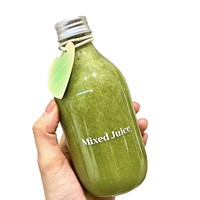 Bouteille en plastique PET de 350 ml pour jus de fruits et légumes, à usage unique, idéale pour le jeûne intermittent, jus fraîchement pressé, logo imprimable
