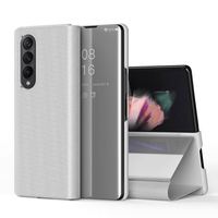 Béquille pliante couverture de téléphone Tpu coque de téléphone miroir Pc pour Samsung Z Fold 4 luxe antichoc Saiboro Sublimation blanc 6 couleurs