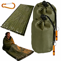 Sac de bivouac thermique imperméable vert, sac de couchage de survie, sac de couchage d'urgence pour adulte