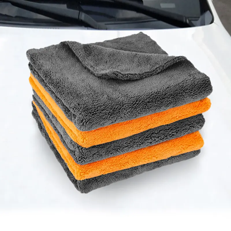 Toalla de lavado de coche, paño de limpieza para el cuidado del cuerpo del coche, gris y naranja, Interior, Exterior, húmedo y seco, suave
