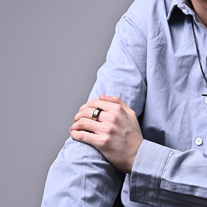 Popular yunnique style <b>tungsten</b> steel rings for men, niche and high-end <b>tungsten</b> gold index finger rings that won't - Product Image 2