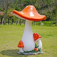 Vente directe usine : Grande sculpture décorative en résine et fibre de verre en forme de champignon pour jardin extérieur