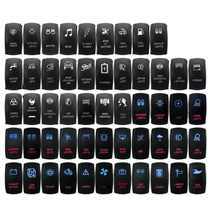 Saklar ON OFF <span class=keywords><strong>Rocker</strong></span> 5 Pin LED ganda <span class=keywords><strong>12V</strong></span> logo kustom untuk mobil perahu laut 4WD