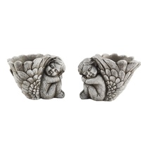 Pot de fleurs extérieur en ciment fait main au design moderne avec motif irrégulier pour la décoration de la maison et du jardin