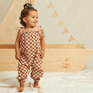 Vêtements d'été pour enfants Cotton And Linen Damier Series Boy And Girl Baby Shirts Overalls Vest Dress - Product Image 5