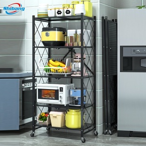 Estantería de cocina para el hogar de alta calidad directa de fábrica, estantería de almacenamiento de baño de acero y <span class=keywords><strong>metal</strong></span> con pintura en blanco y negro - Product Image 5