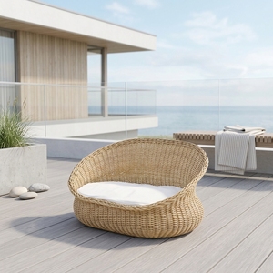 Ensemble de salon de jardin moderne en rotin avec table à thé, cadre en alliage d'aluminium imperméable et résistant au soleil - Product Image 1