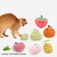 Fruits série cataire jouets pour chats poire pêche conception mignon chat jouets interactifs cloches Logo personnalisé chat en peluche jouet