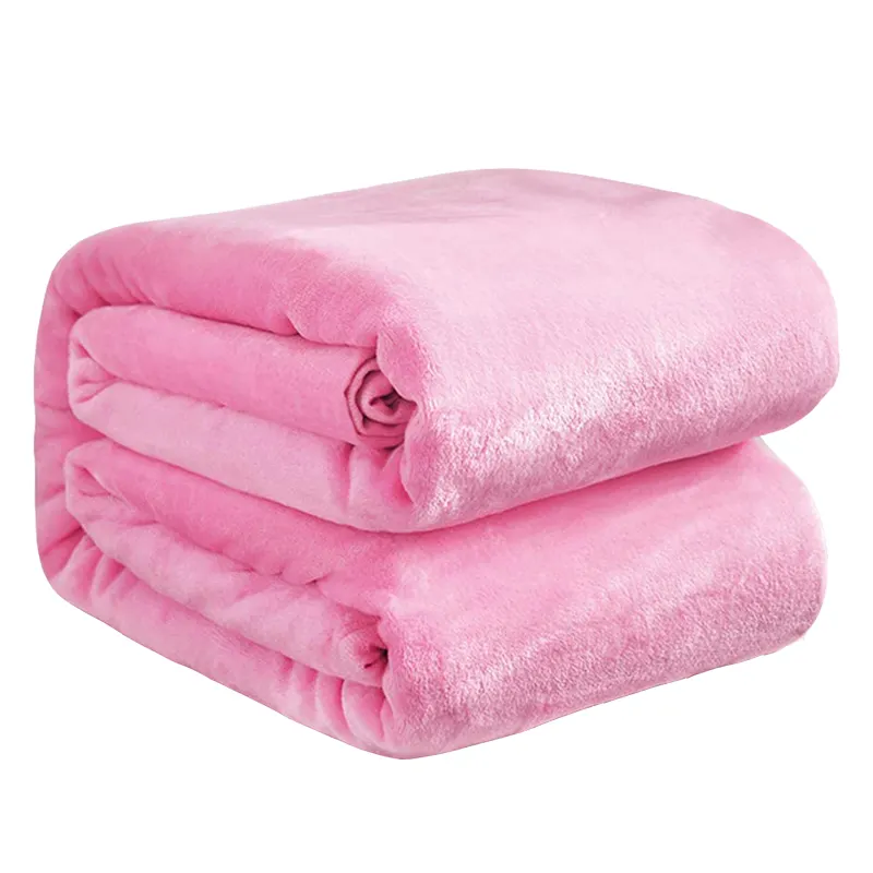 Microfiber Pink Flannel Blankets for Sofa / Chairs / Bed - Lightweight, Warm, Cozy and Durable150 x 200 cm custom
