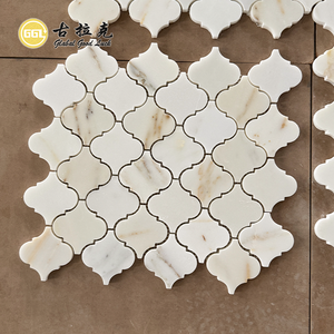 Mosaico de Mármol Calacatta Ámbar con Diseño de Linterna para Decoración de Paredes y Pisos de Hoteles y Villas, Revestimiento para TV - Product Image 2