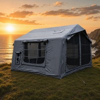 Pavillon d'abri durable avec rideaux faciles à nettoyer, pour l'aventure, l'hiver, le safari rapide, en Ripstop, résistant à la neige, robuste, pour les loisirs