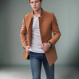 <span class=keywords><strong>Abbigliamento</strong></span> Casual da <span class=keywords><strong>uomo</strong></span> per la gioventù cappotto con colletto Slim Fit di lusso giacca di lana di alta qualità soprabito - Product Image 5
