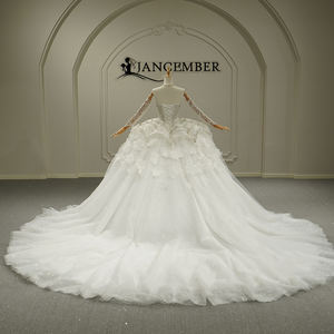 Robe de mariée Jancember Gt26020 style palais, en tulle léger, longue traîne, ciel étoilé, rêveuse, haut de gamme, élégante, ambiance romantique - Product Image 6
