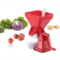 ABK IMPEX Hachoir à légumes en plastique multifonctionnel, presse-agrumes, préparateur de sauces, moulin à aliments manuel à manivelle, acier inoxydable antiadhésif