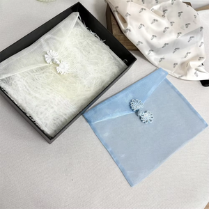 Logo Printed Blue Organza <b>Envelope</b> Jewelry <b>Gift</b> Packaging Luxury Organza <b>Envelope</b> Pouch - Product Image 3