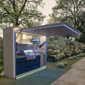 2025 Modern Stainless Steel Kitchen Cabinet for Gás <span class=keywords><strong>BBQ</strong></span> <span class=keywords><strong>Grill</strong></span> Mobiliário ao ar livre com Shed for Pool House - Product Image 3