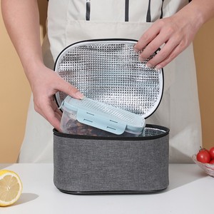 กระเป๋าใส่อาหารกลางวันแบบพกพาพร้อมฉนวนกันความร้อนแบบหนา  กระเป๋าเก็บความเย็นแบบใช้ซ้ำได้สำหรับนักเรียน สำนักงาน และปิกนิก - Product Image 3