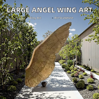 Statue d'ange géante moderne grandeur nature avec ailes, sculpture en résine 3D peinte à la main, décoration extérieure pour parc, art abstrait, thème Amour