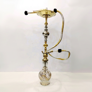 Cachimbas de Latón Martillado de Lujo al por Mayor con Técnica de Espejo de Calidad, Cazoleta Esmaltada Negra, Manguera Lavable de Dos Metros, Hechas a Medida - Product Image 1