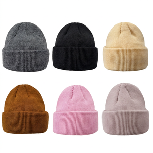 Unisex Solid Color Beanie Hat 100% Acrylic Knitted <b>Winter</b> <b>Cap</b> for Adults Casual Wear 56-58CM Head Circumference - Product Image 5