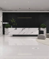 Carrelage en porcelaine effet marbre blanc pur 60x60cm de qualité supérieure, moderne, ignifuge, résistant aux rayures et aux acides, antidérapant pour centres commerciaux et supermarchés