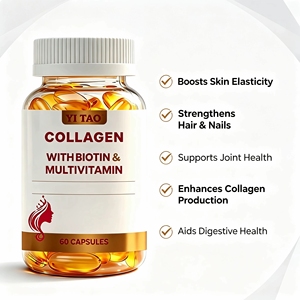 Gélules de collagène d'origine alimentaire – Soutien pour la peau et les cheveux avec biotine, multivitamines, nettoyant – Complément anti-âge naturel - Product Image 3