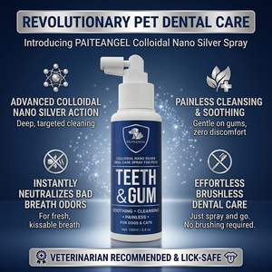 Spray Dental para Mascotas con Nano Plata Coloidal, Limpiador de Dientes para Perros, Eliminador de Mal Aliento, Certificado GMP, OEM, ODM - Product Image 1